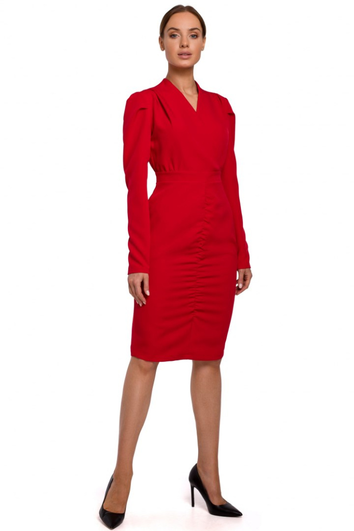 Sukienka Midi - Dopasowana - czerwona